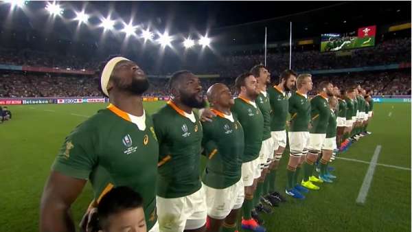 La emoción del himno sudafricano